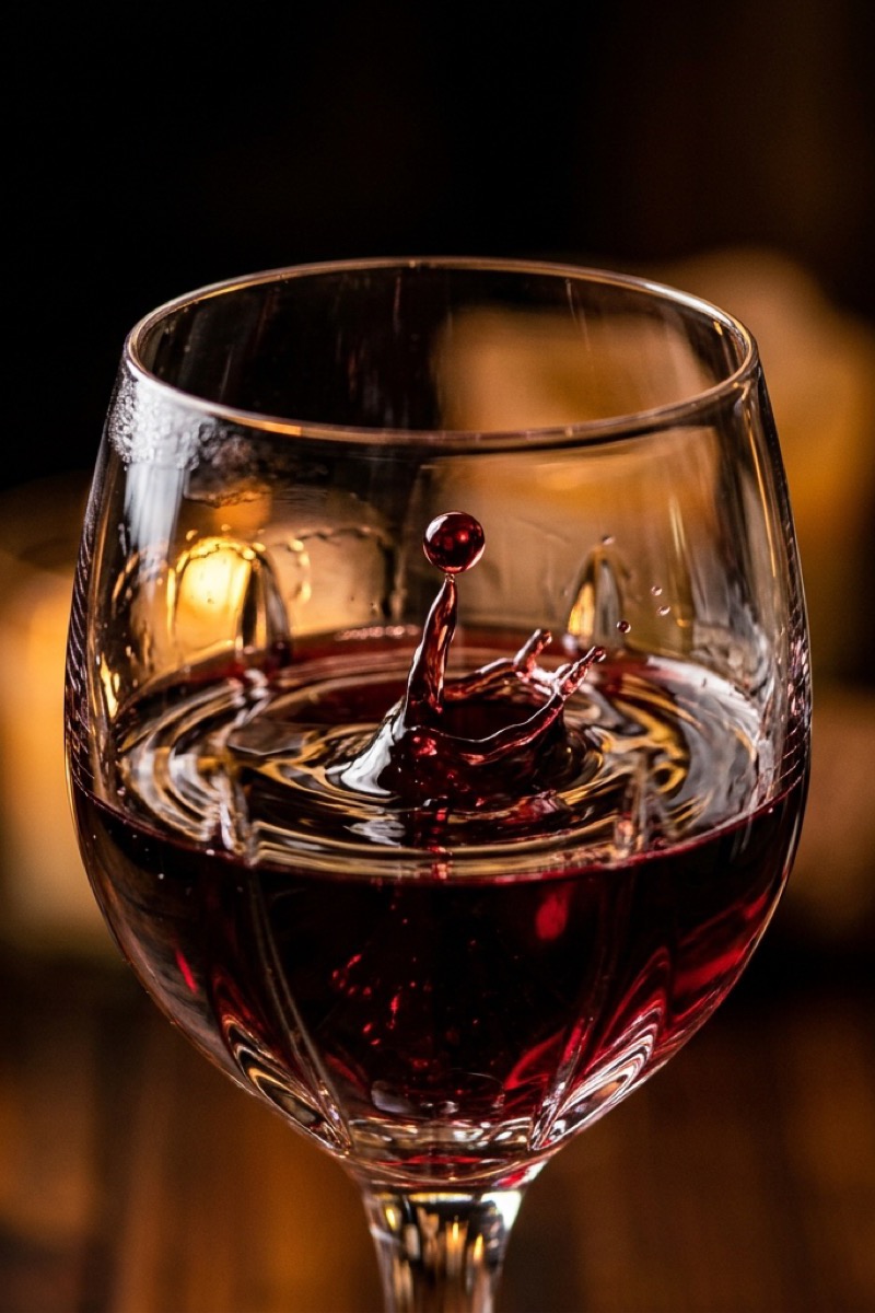 Copa de vino servida en un momento tranquilo